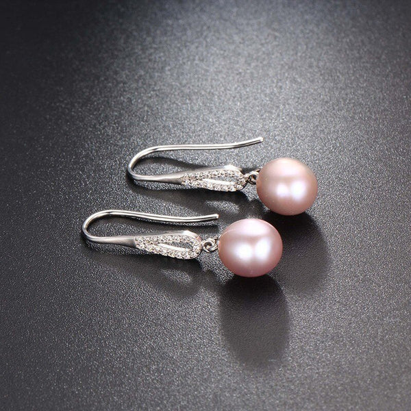 Women Pearl Dangle Earring,Long Drop Earring,Zircon Earring