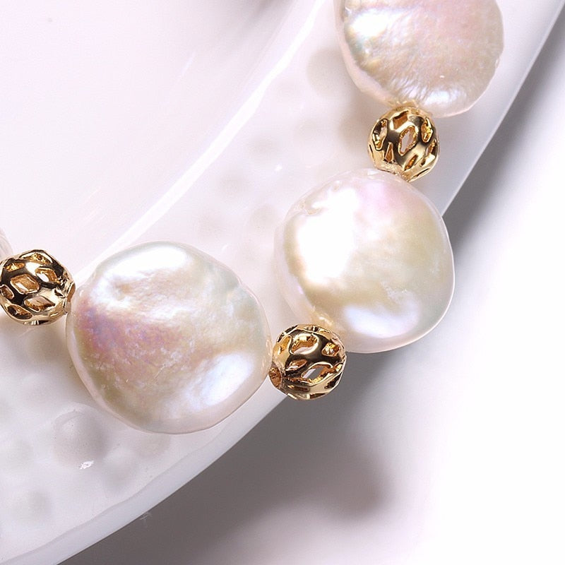 Braque White Real Natural Irregular Women Pearl Jewelry Bracelet