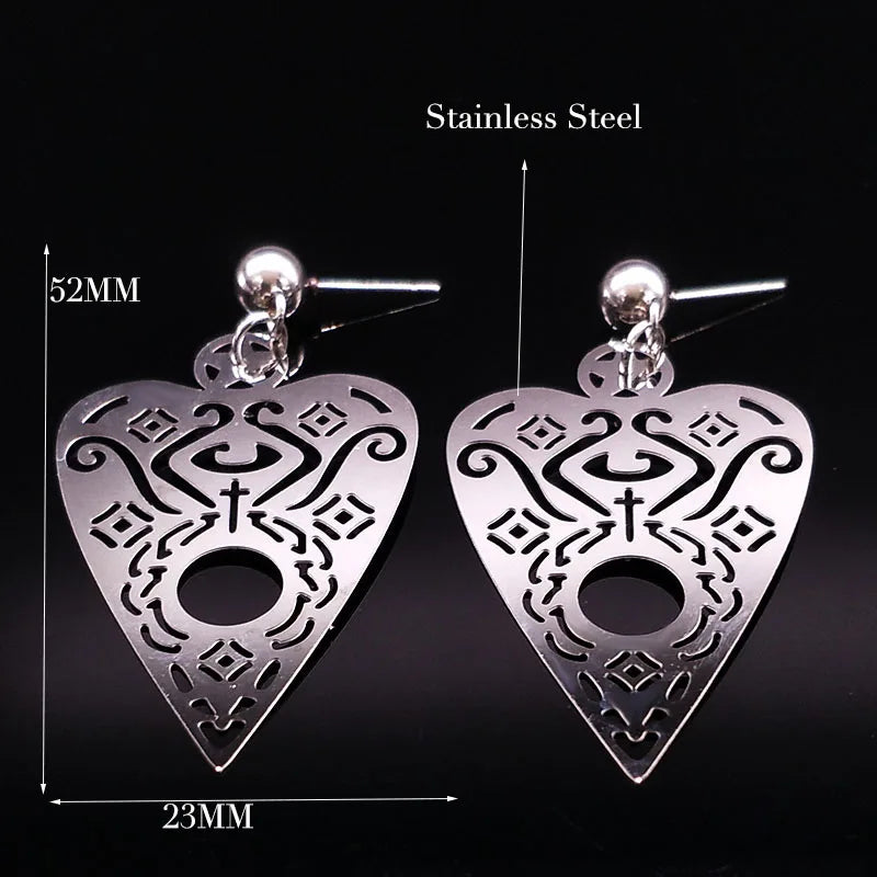 Fashion Stainless Steel Stud Earrings for Women Evil Eye Silver Color Earring