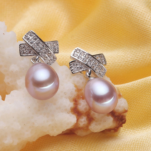 100% Pearl Dangle Earrings Earrings