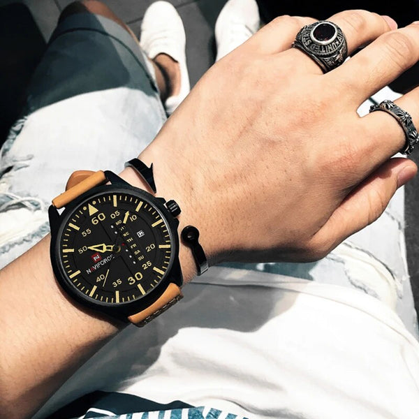 Luxury Brand Mens Watches Fashion Casual Leather Band Sports Quartz WristWatch