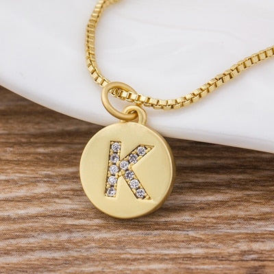 Hot Sale Wholesale Women Gold Color Initial 26 Letters Necklace