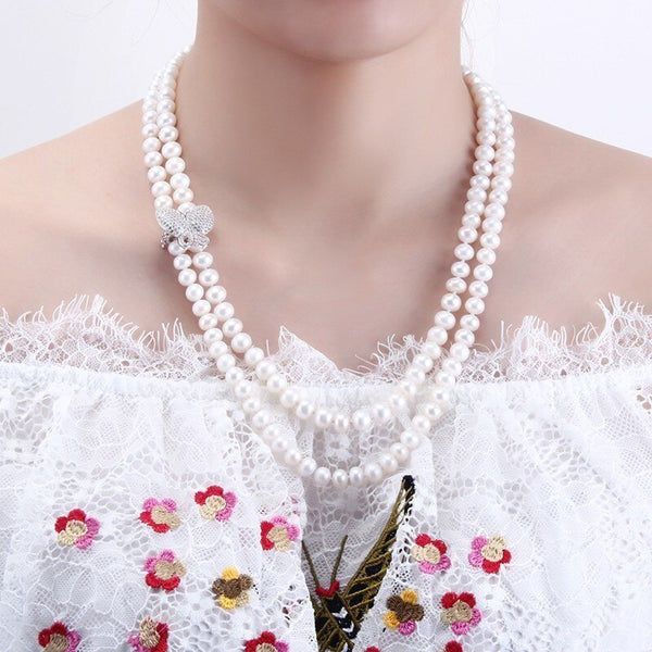 White Freshwater Pearl Jewelry Necklace For Women