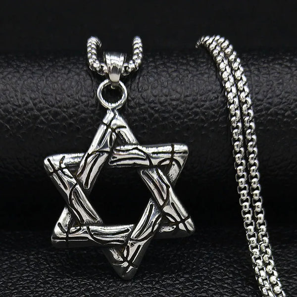 Jewish Hexagram Stainless Steel Statement Necklace Star of David Necklaces