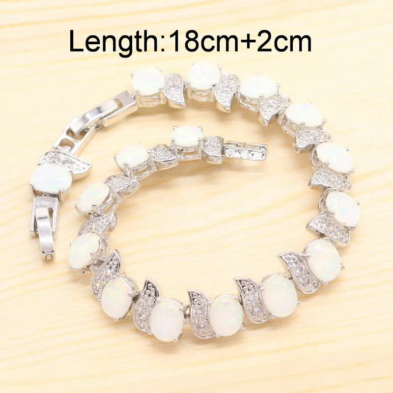 Australia White Fire Opal Bracelet Necklace Pendant Earrings Rings Gift