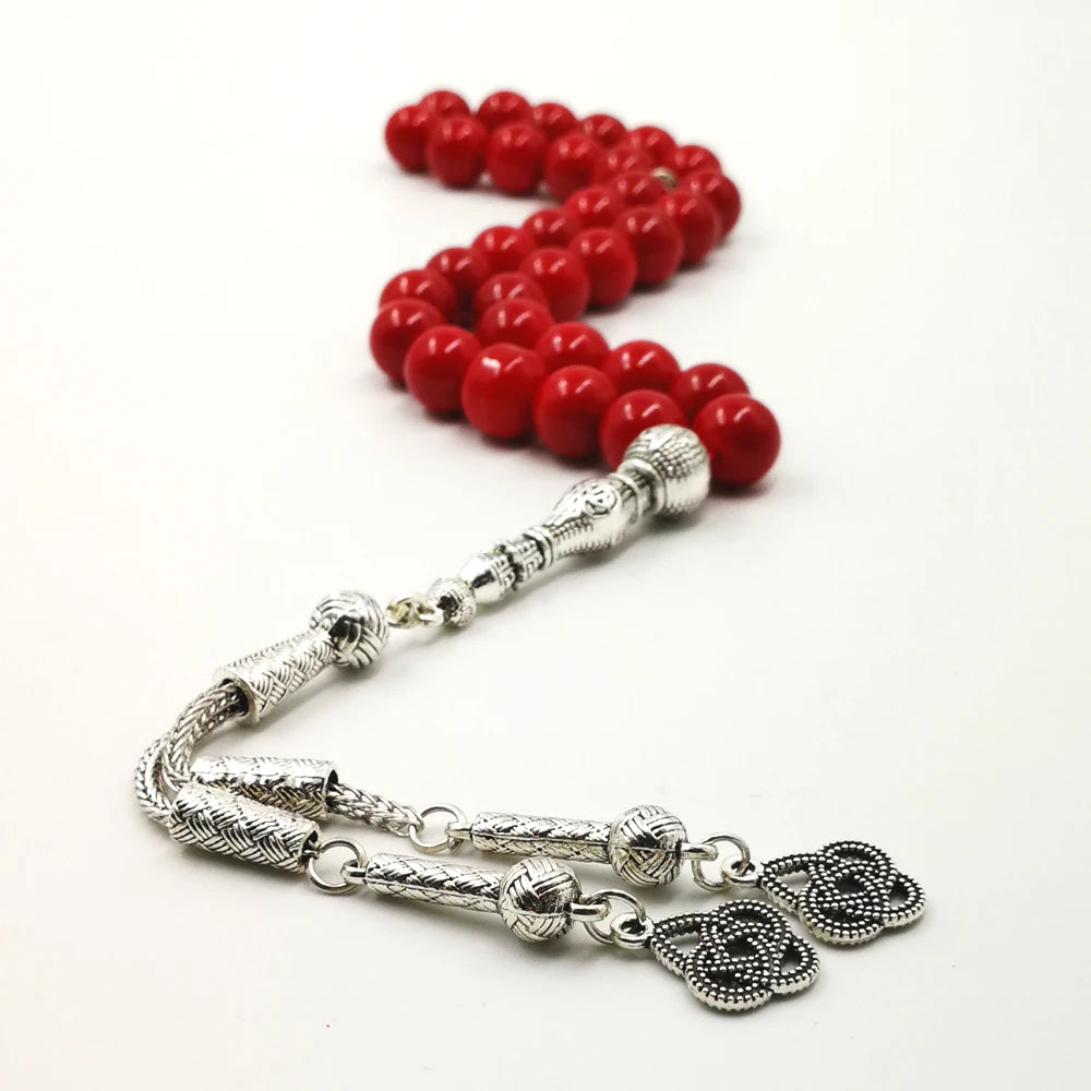 Women tasbih Muslim Lady Rosary Red prayer beads 33 66 99 beads Red stone Madam Ladies jewelry