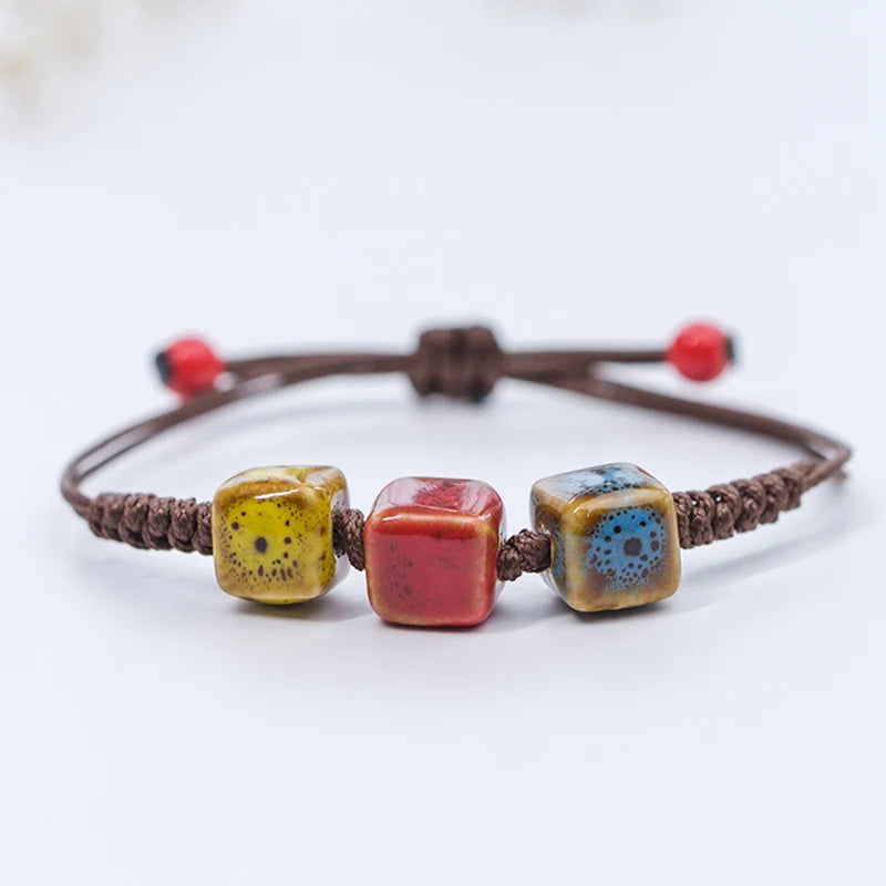 Love stone women's ceramic bracelet Female hand-woven