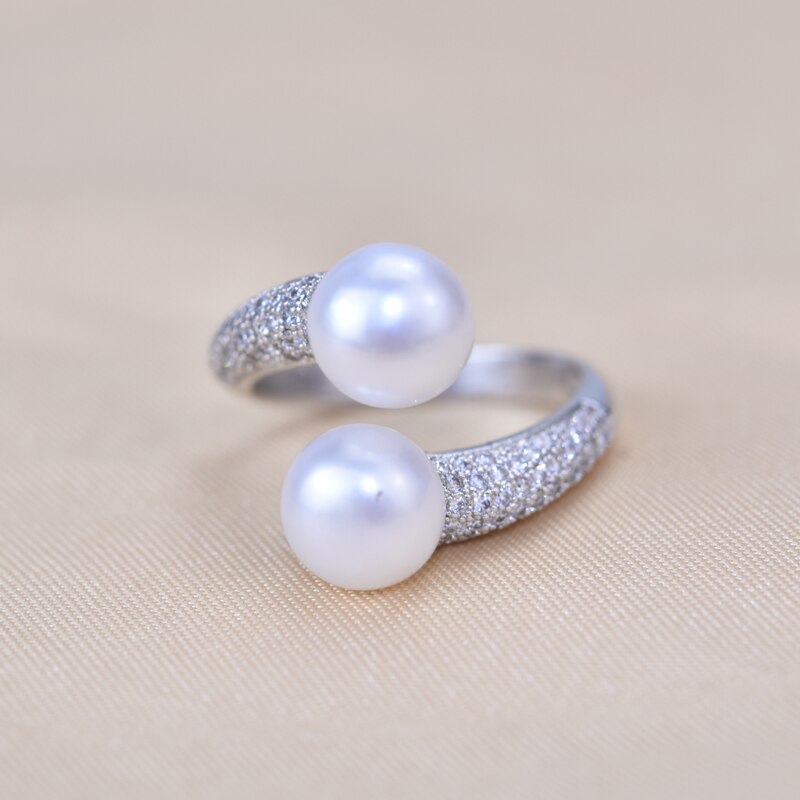 Fashion Pearl Ring Pearl Jewelry Natural Freshwater Pearl 925 Sterling Silver Jewelry For Women