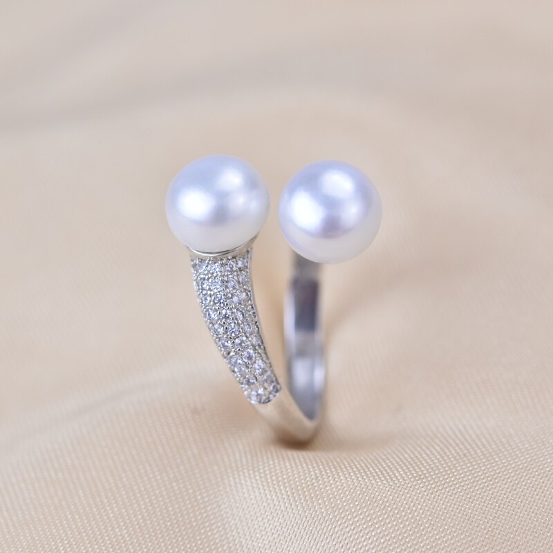 Fashion Pearl Ring Pearl Jewelry Natural Freshwater Pearl 925 Sterling Silver Jewelry For Women