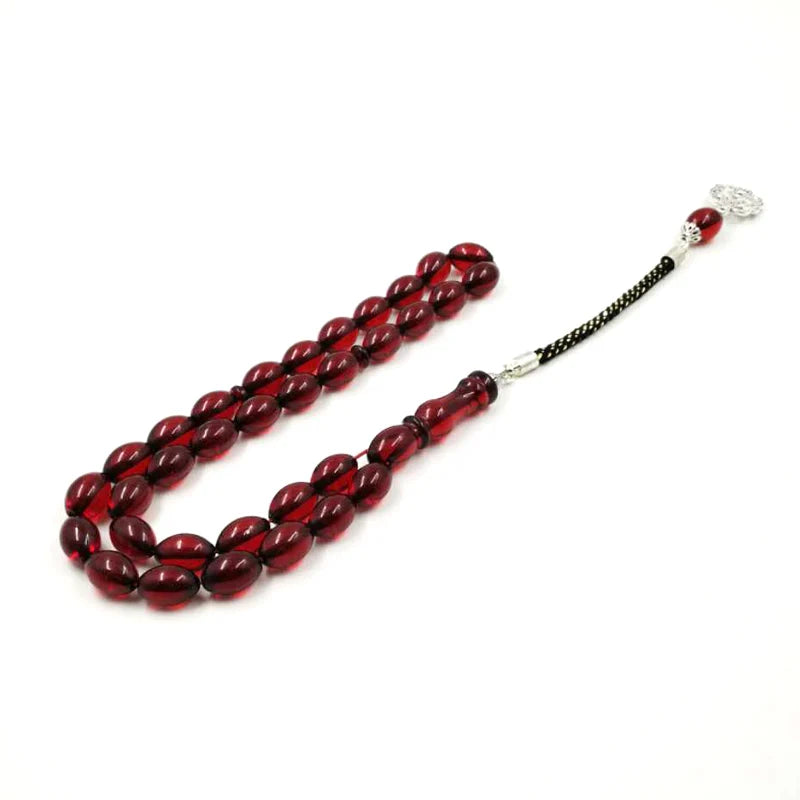 Red Resin Tasbih Muslim bracelet 33 bead rosary Red Bracelets Beads