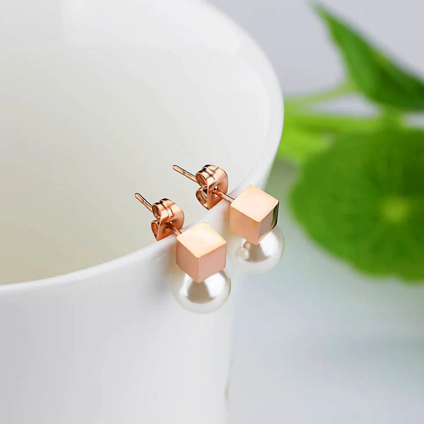 Simple Square Geometric Stud Earring