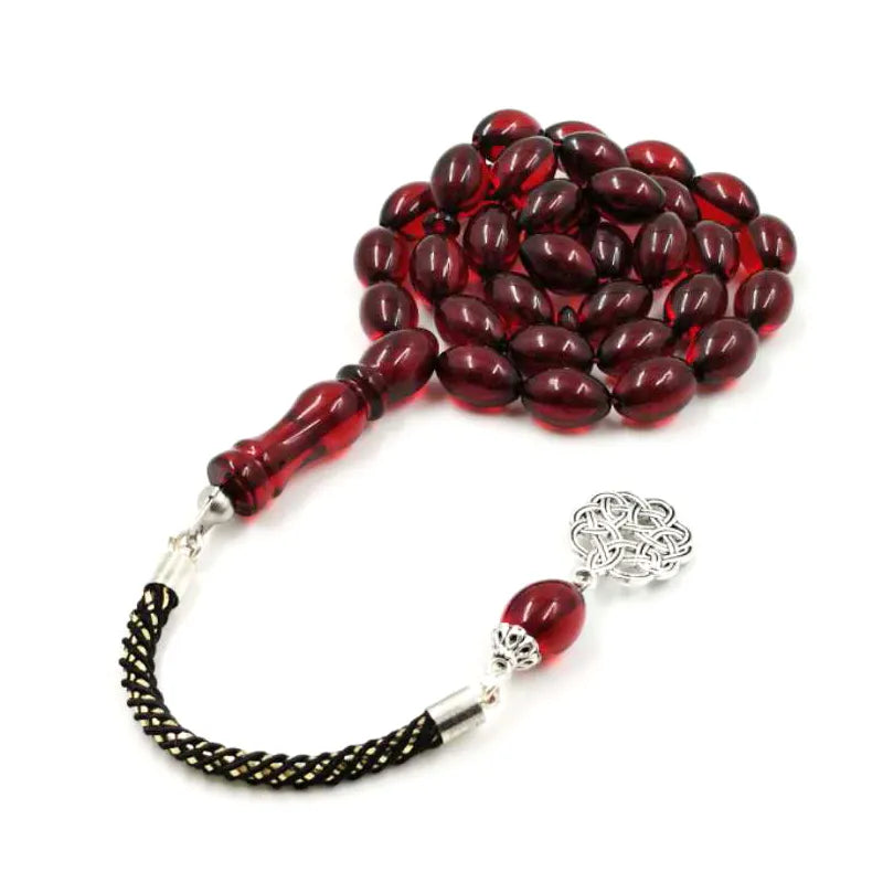 Red Resin Tasbih Muslim bracelet 33 bead rosary Red Bracelets Beads