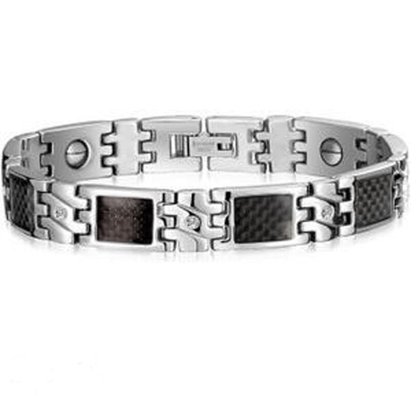 10MM Wide Chain Men's Bracelets Stainless Steel With Magnetic Stone Bracelet