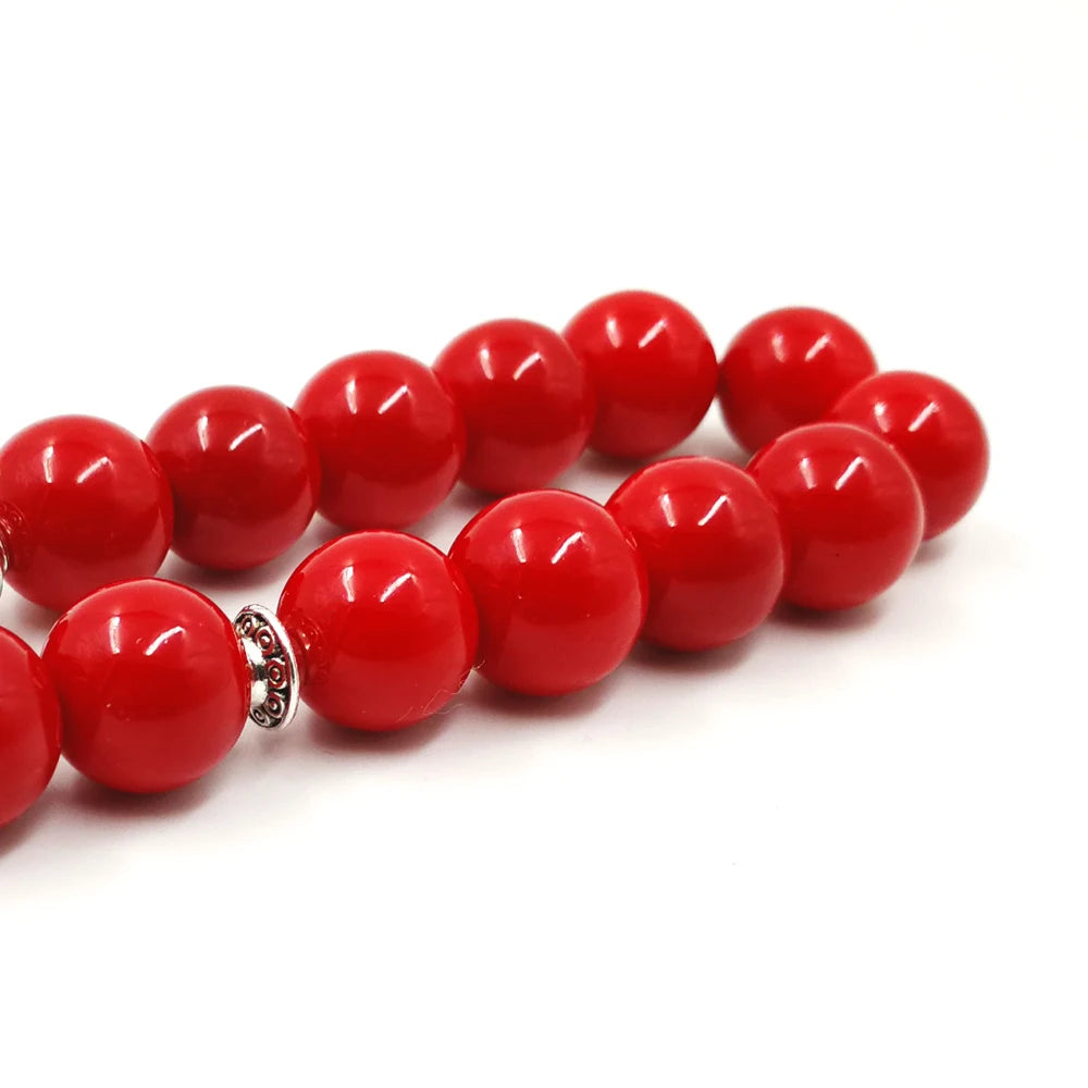 Women tasbih Muslim Lady Rosary Red prayer beads 33 66 99 beads Red stone Madam Ladies jewelry