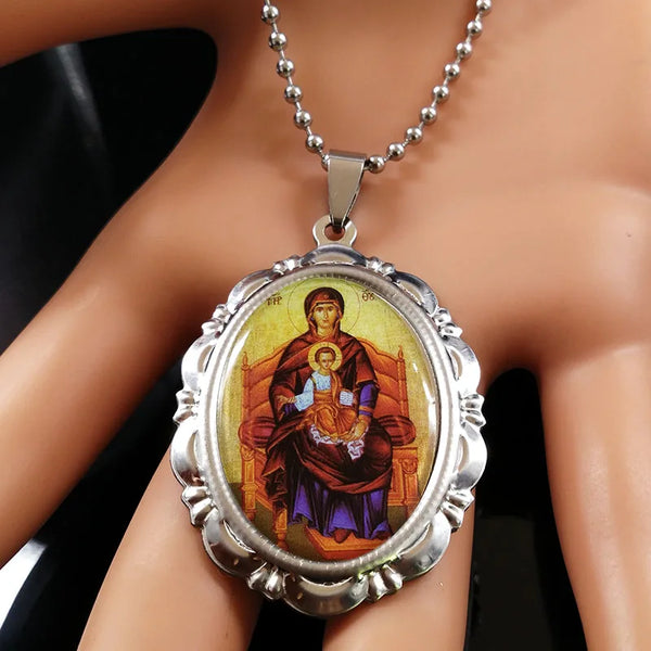 New Jesus Stainless Steel Statement Necklace for Men Silver Color Necklaces