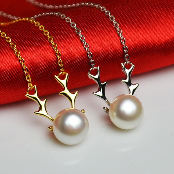 Pearl Necklace Pearl Jewelry Natural Pearl Reindeer Pendants