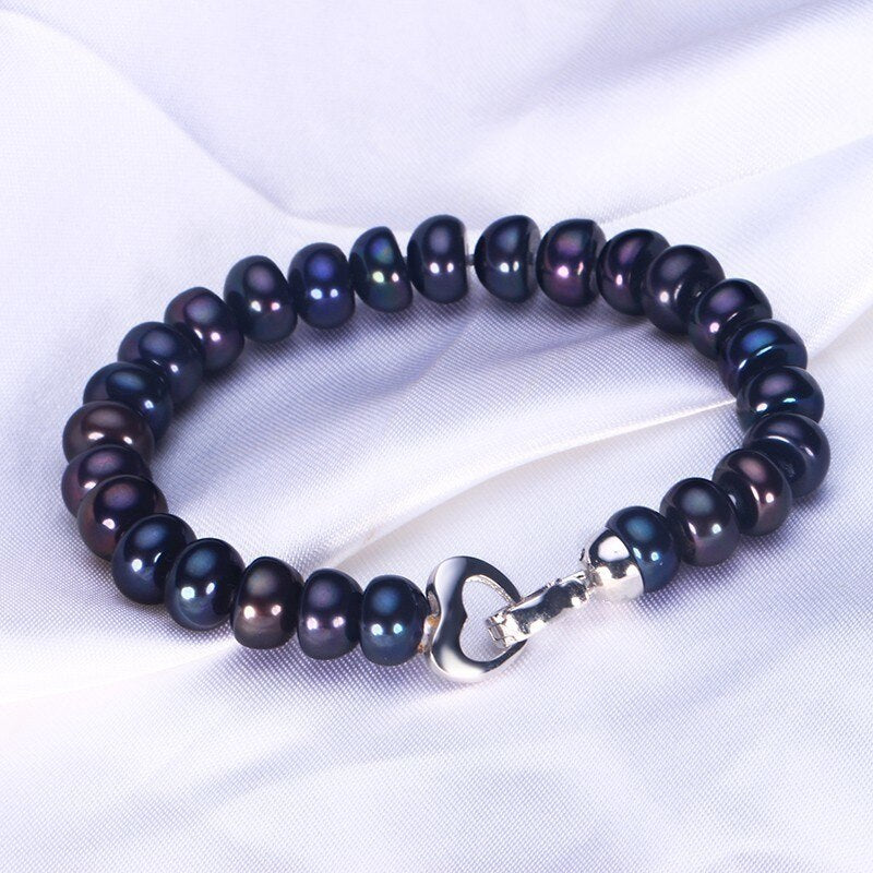 New Black Natural Pearl 18cm Bracelet For Women