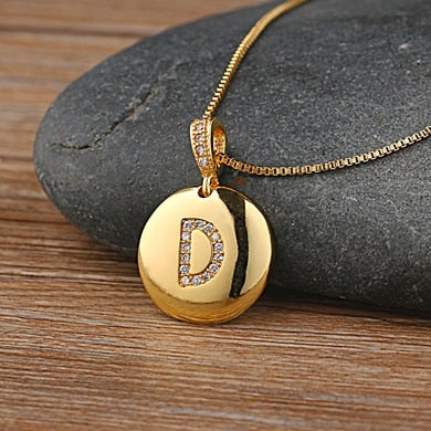 Top Quality Women Girls Initial Letter Necklace 26 A-Z Charm Neck Pendants