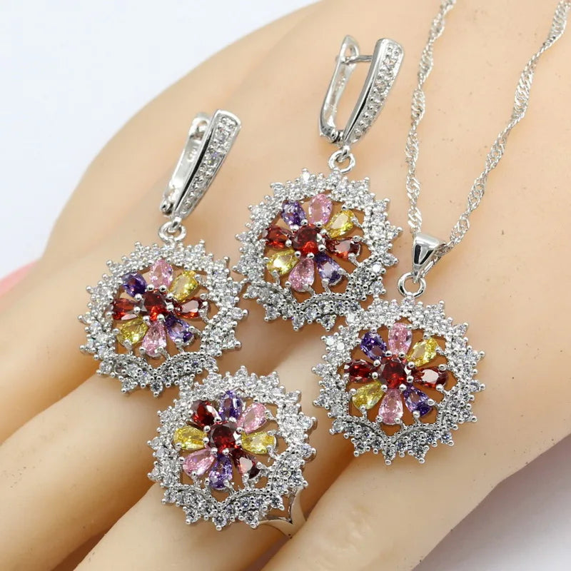 Multi Semi-precious Necklace Pendant Bracelets Earrings Rings  Gift