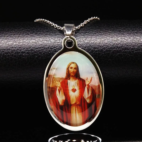 Catholic Religious Jesus Stainless Steel Necklaces Jewelry Jesus Necklace