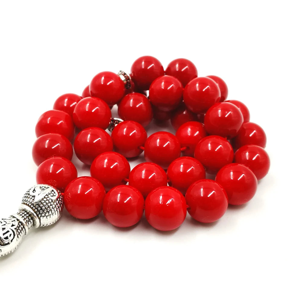 Women tasbih Muslim Lady Rosary Red prayer beads 33 66 99 beads Red stone Madam Ladies jewelry