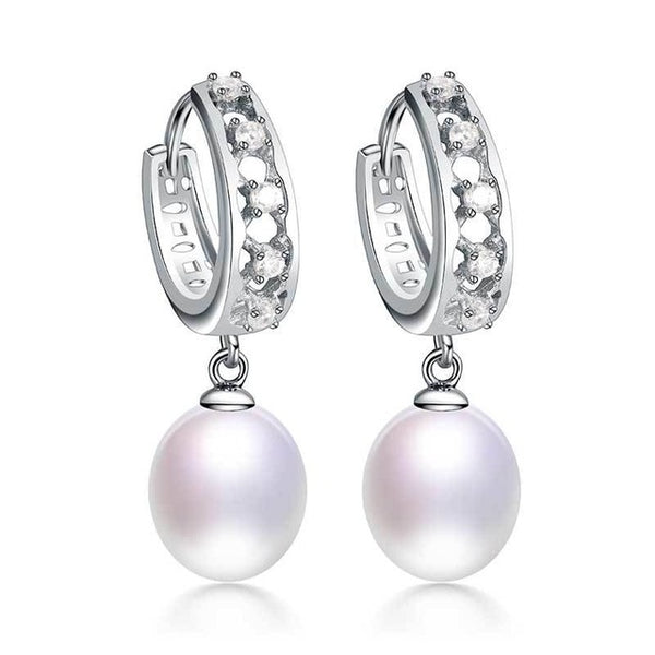 100% natural freshwater water drop pearl earrings