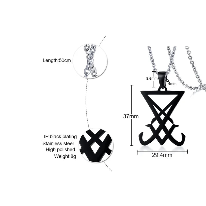 SATANIC JEWELRY SEAL SIGIL SYMBOL OF CHORONZON PENDANT NECKLACE