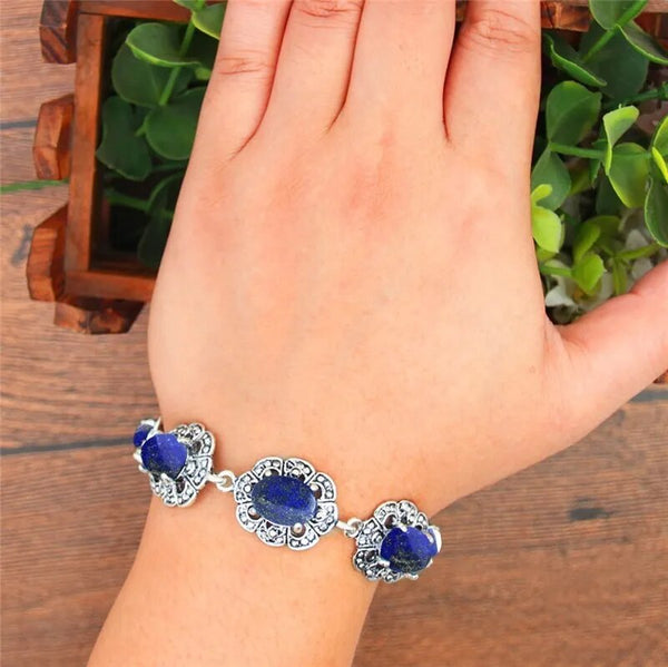 Oval Lapis Lazuli Stone Bracelet