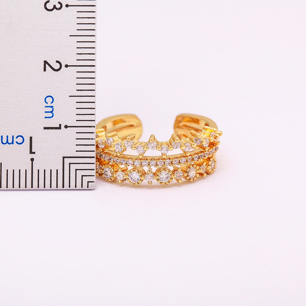 Classic Three Layers Wedding Women Ring Simple Finger Rings