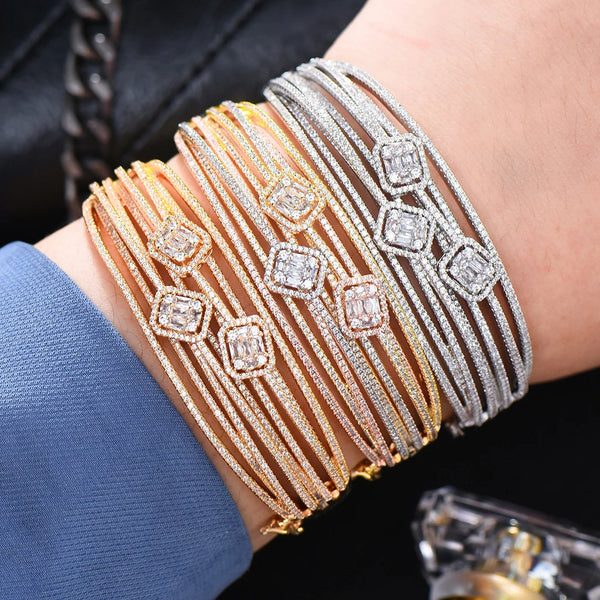 Mix Match High Quality Romantic Luxury Fashion Shiny Bangle Bracelet for Women