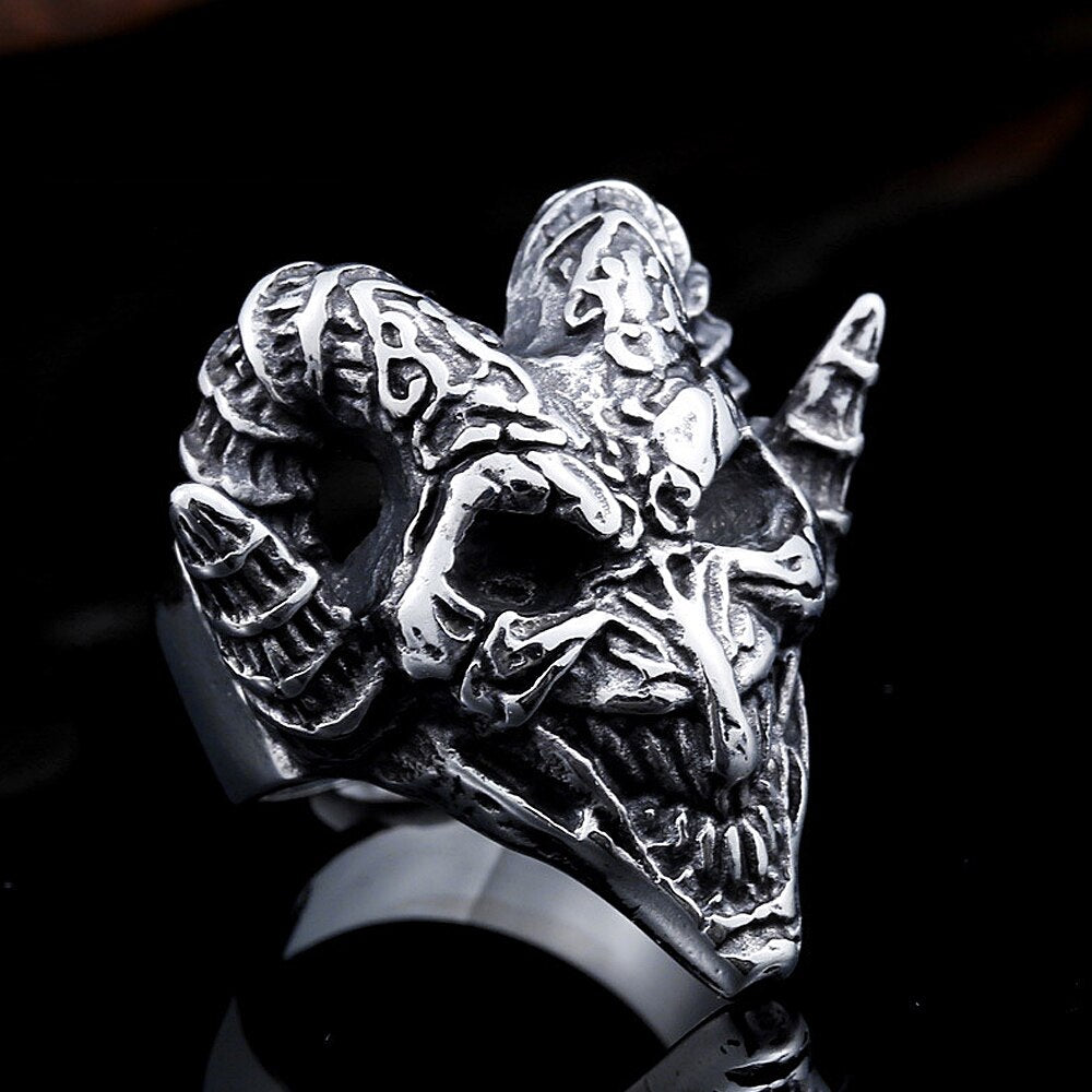 Gothic Demon Lucifer Retro Satan Ring For Men