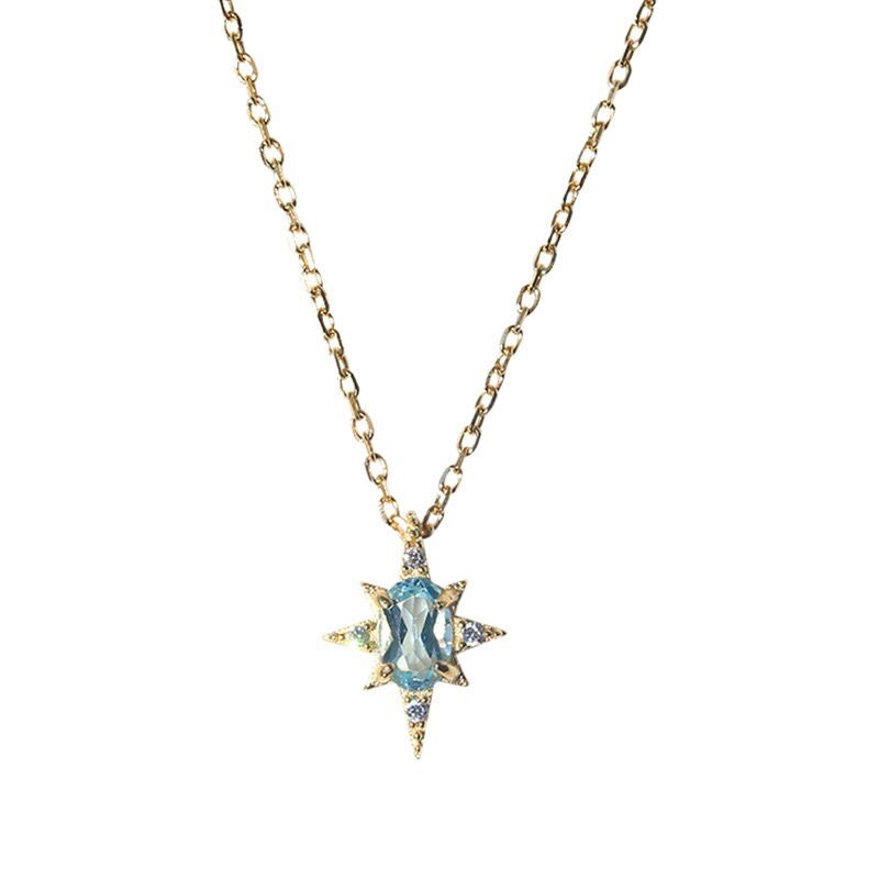 New designer original six-pointed star topaz pendant necklace