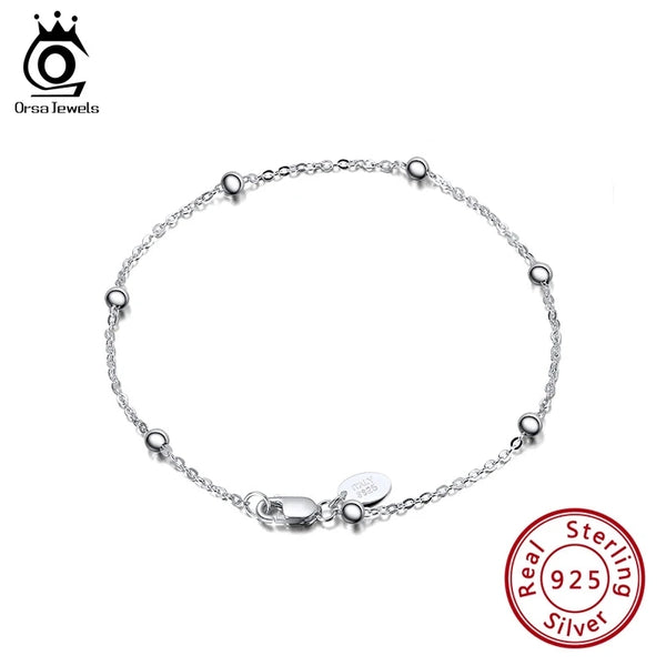 Pure 925 Sterling Silver 1.0mm Cable Chain Bracelet