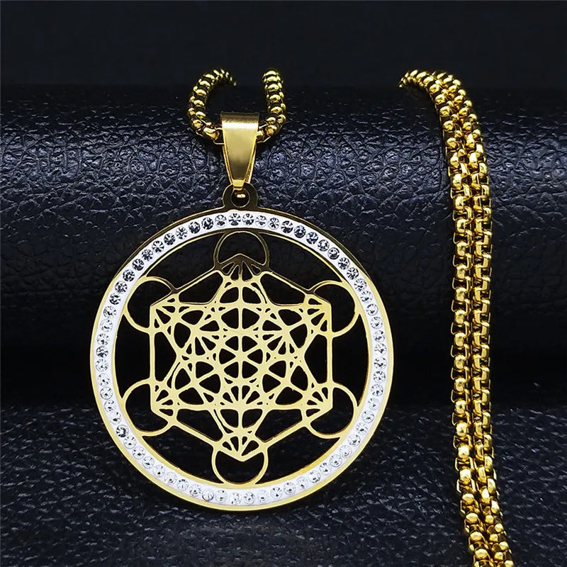 Flower of Life Stainless Steel Chakras Chain Women Men Necklace