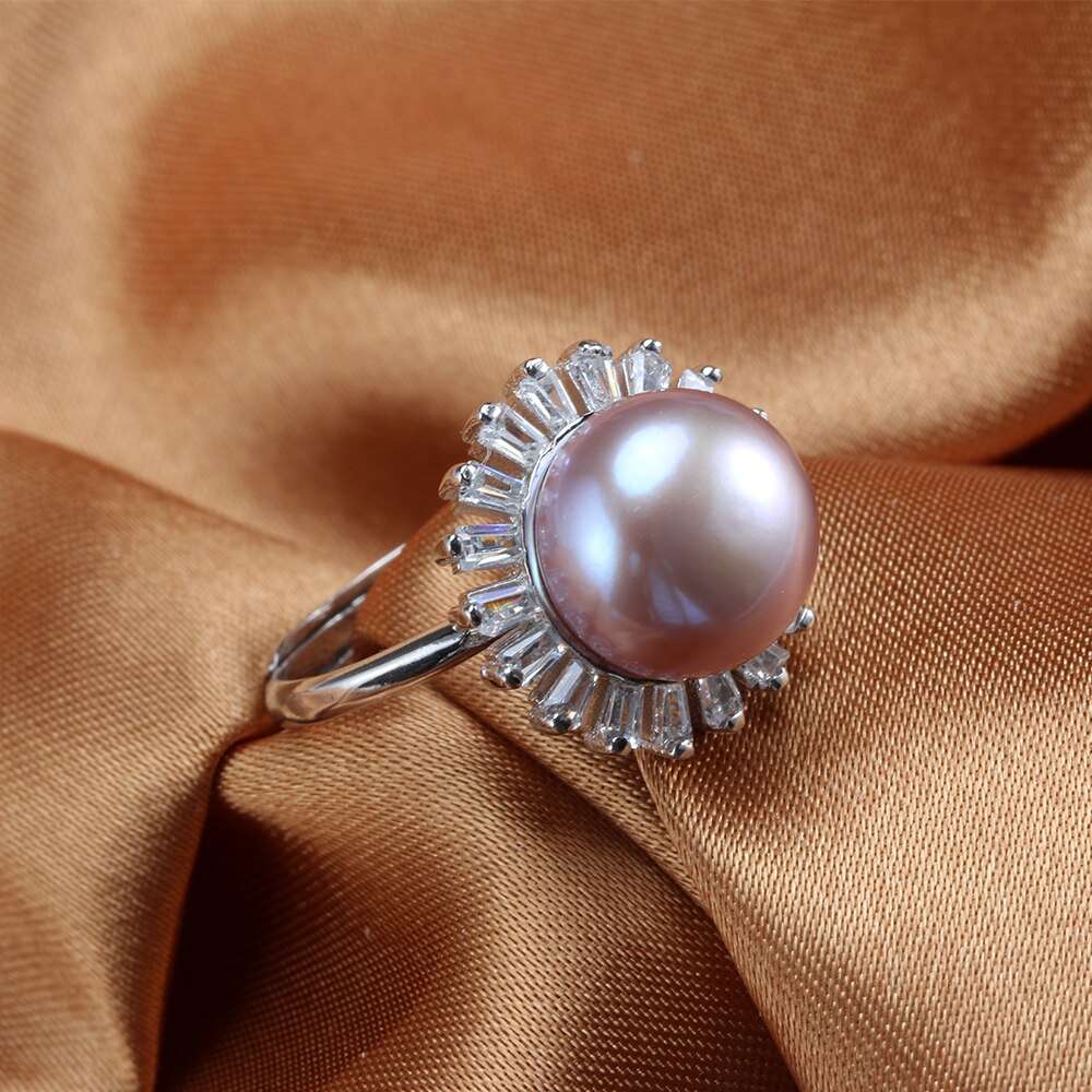 High Quality White Natural Freshwater Pearl Rings For Women