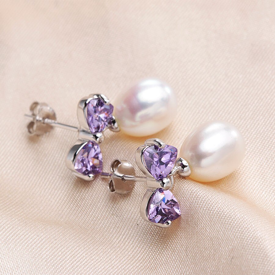 Clearance Sale!Sweet Women Fashion Purple Zircon 925 Sterling Silver Drop Earrings