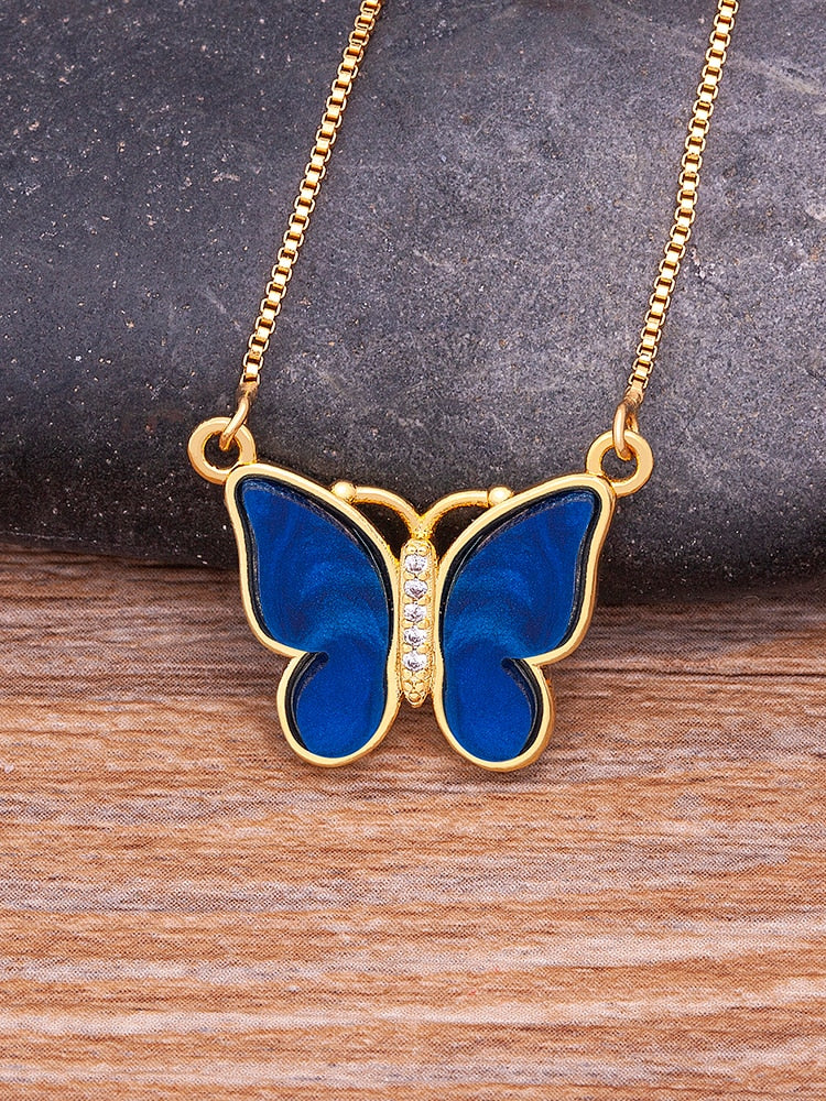 Classic Korean Fashion Cute Butterfly Pendant Necklace for Women