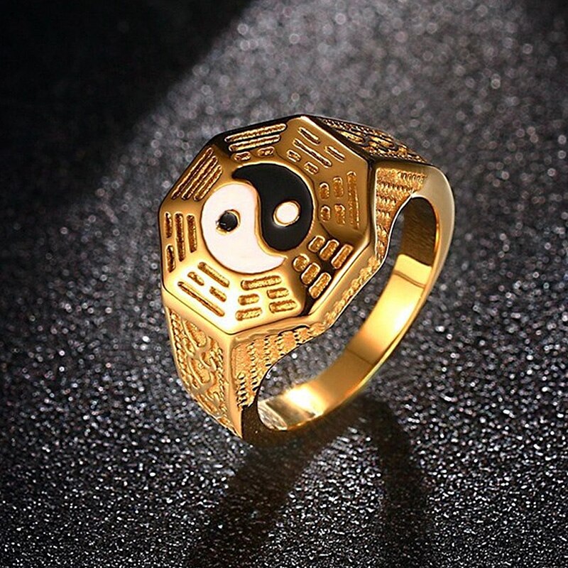 Chinese Style Gossip Yin Yang Symbol Rings for Men