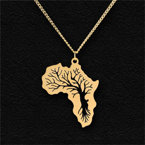 Hiphop Africa Necklace Gold Silver Plated Pendant