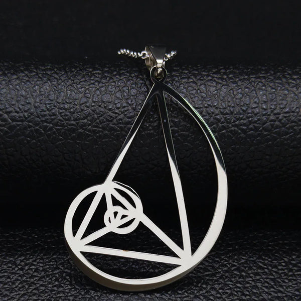 Dolden Triangle Stainless Steel Necklace - Fibonacci - Golden Ratio Pendant (