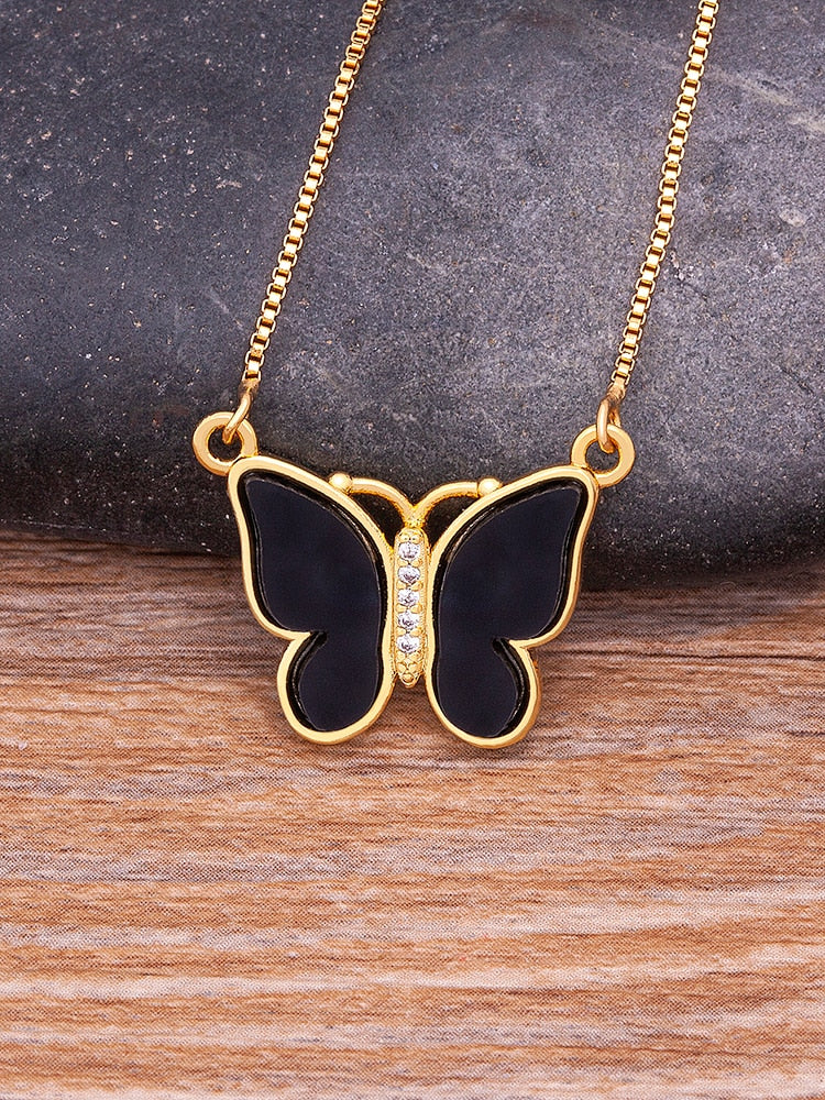 Classic Korean Fashion Cute Butterfly Pendant Necklace for Women