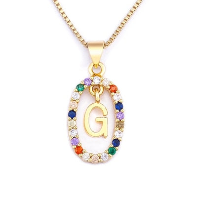 New Hot Sale Colorful 26 Letters A - Z Initial M S C K Alphabet Pendant Long Chain Necklace