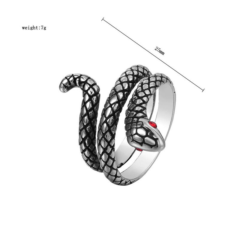 Men's Simple Stainless Steel Snake Rings For Men