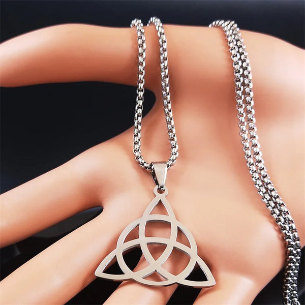 Witchcraft Stainless Steel Witch's Irish Knot Chain Necklace Men/Women Geometry Necklaces