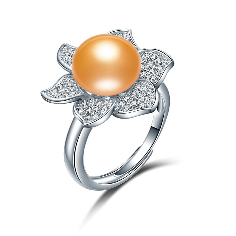 Flower 925 Sterling Silver Pearls Ring