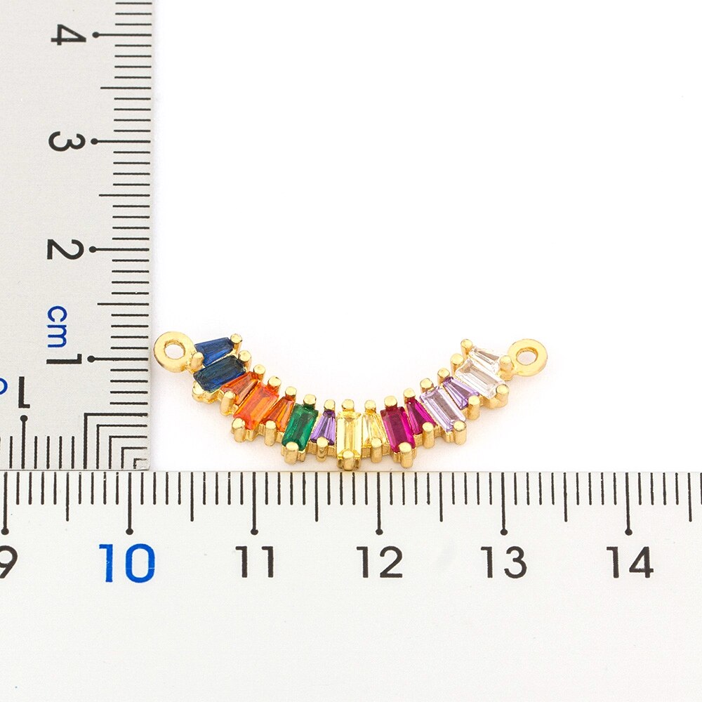 New Arrival CZ Rainbow Necklace Woman Long Chain Zirconia Pendant