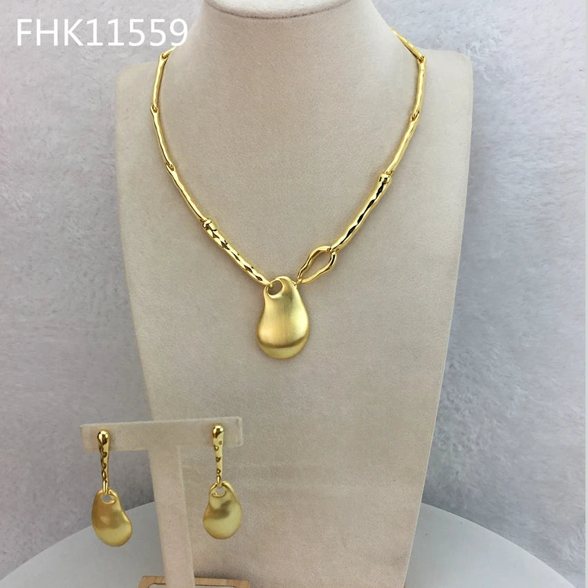 Dubai Jewelry Sets Simple Jewelry  for Women Necklace with Earrings