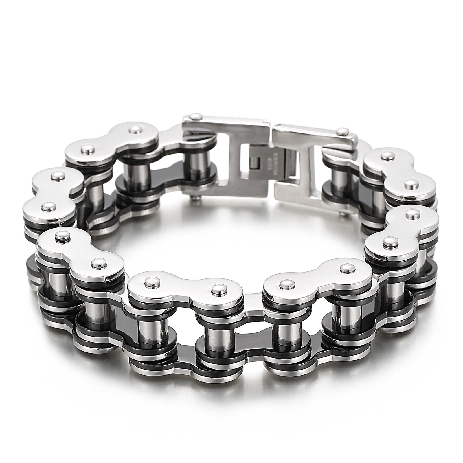 Stainless Steel Bicycle Biker Link Chain Bracelet For Men