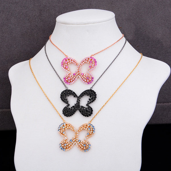 Romantic Sweet Butterfly Pendant Necklace Chain Jewelry for Women Girl