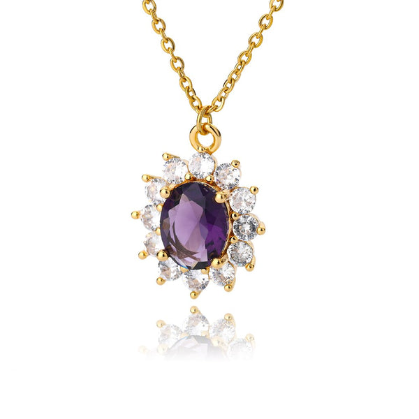 Elegant Purple Heart Necklace For Women